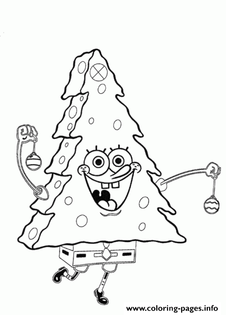 Spongebob s for kids xmas treedb coloring page printable