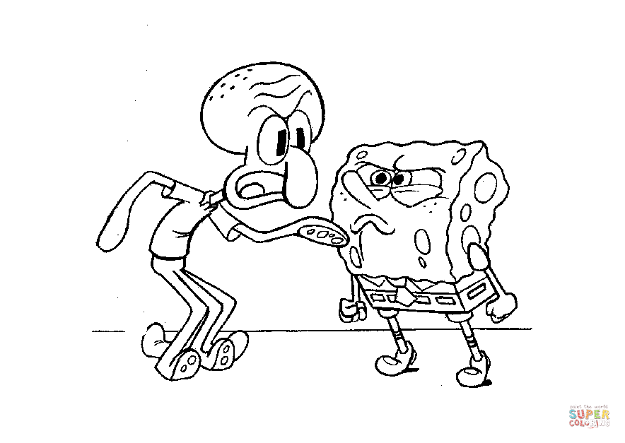 Spongebob is mad coloring page free printable coloring pages