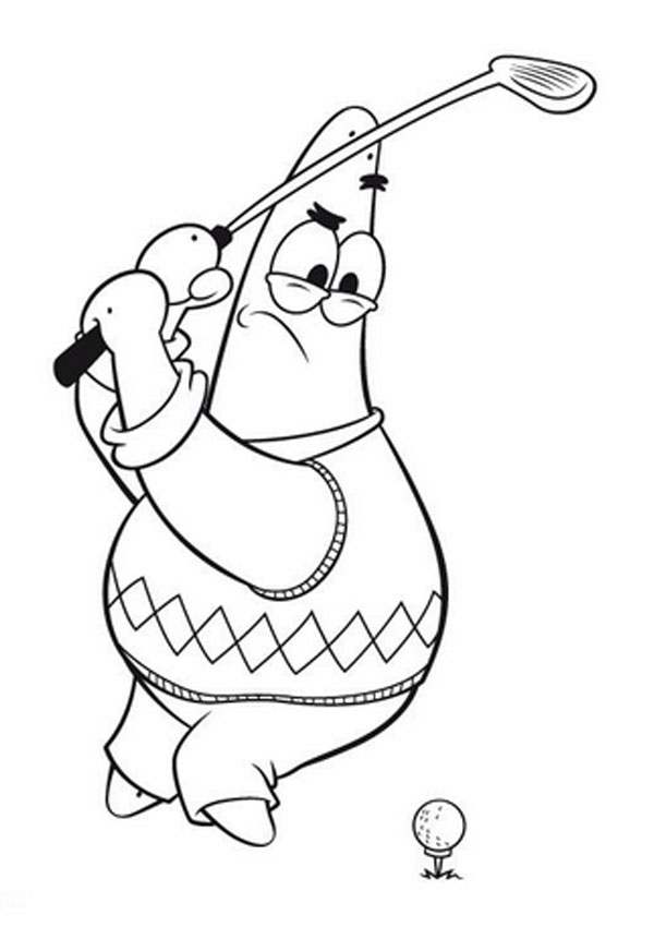 Coloring pages spongebob golf coloring page