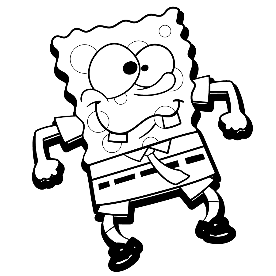 Spongebob cartoon black and white clipart free download