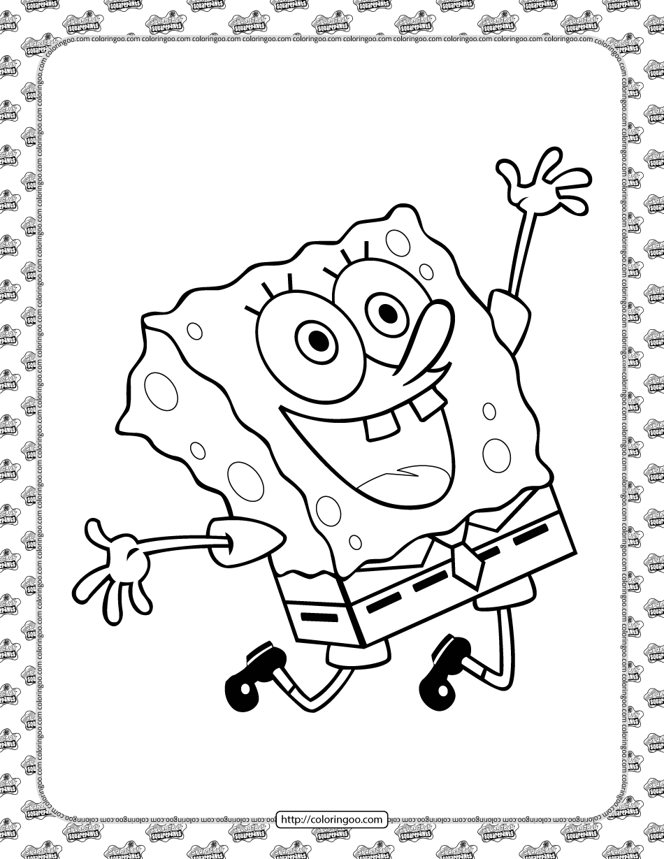 Printable spongebob squarepants coloring page