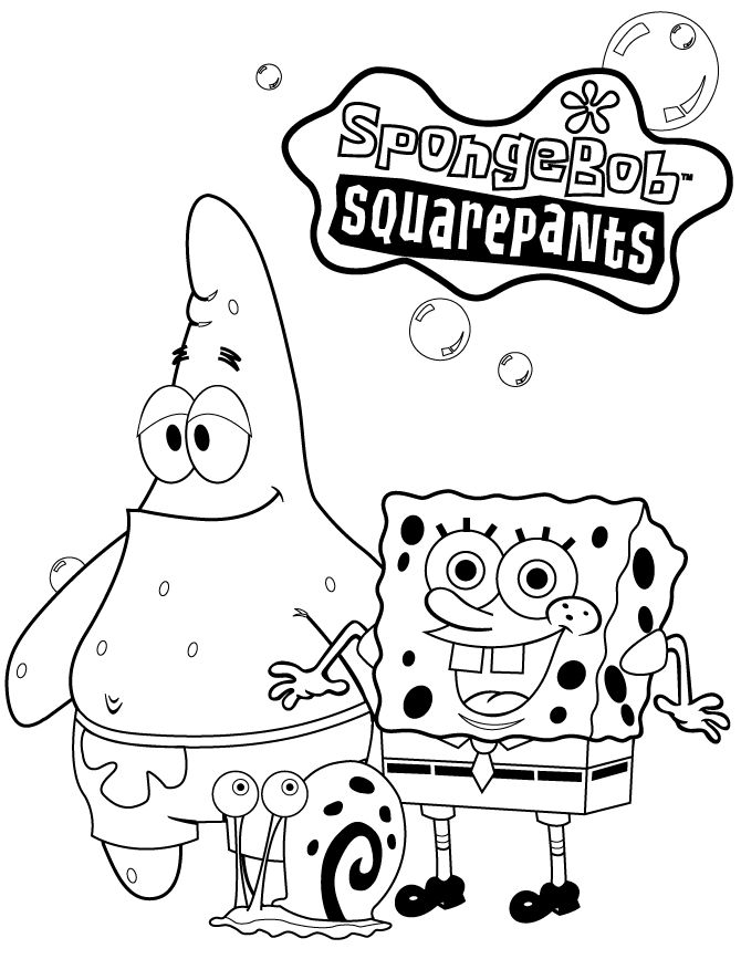 Coloring page spongebob squarepants printable cartoon coloring