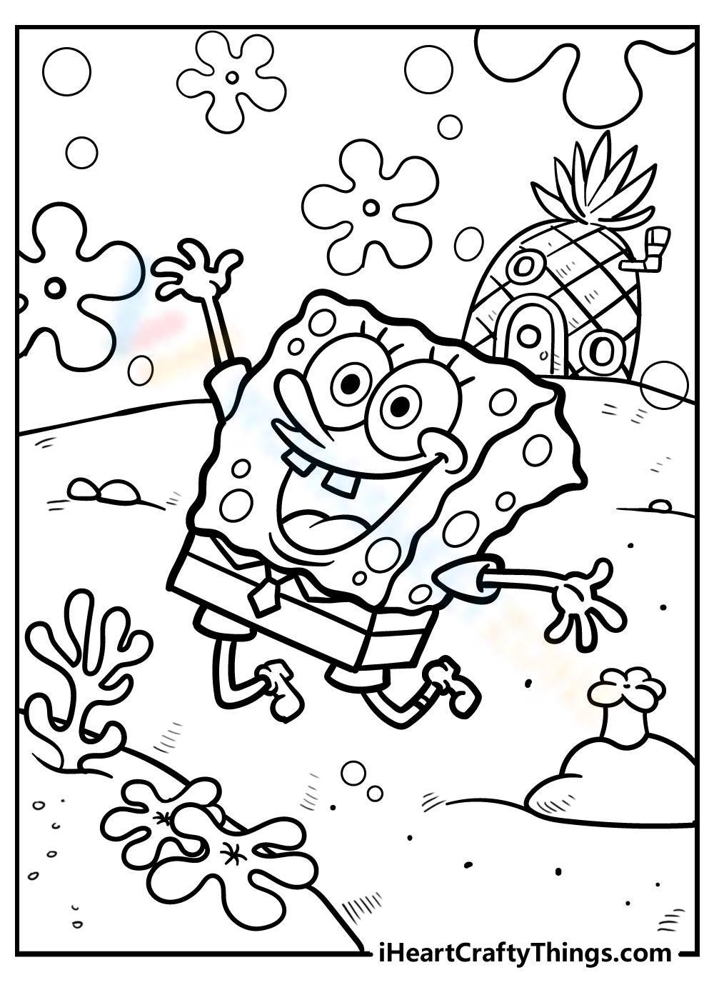 Spongebob with pineapple house worksheet