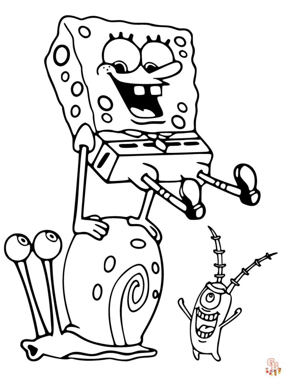 Spongebob coloring pages free printable and easy to color