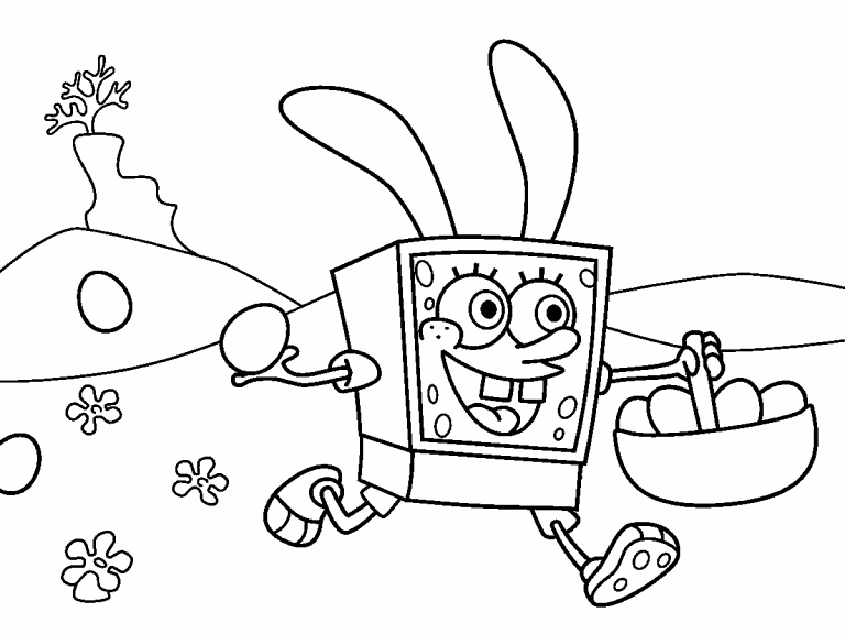 Easter spongebob coloring page