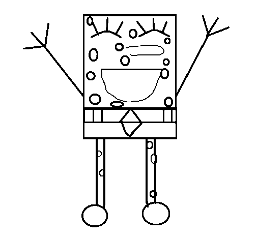 Spongebob happy coloring page