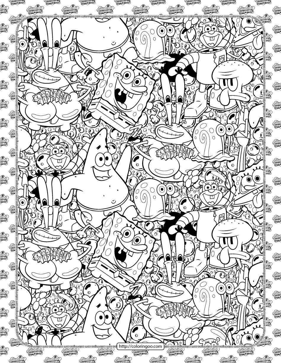 Cartoon spongebob coloring page