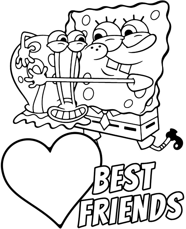 Printable coloring page spongebob gary