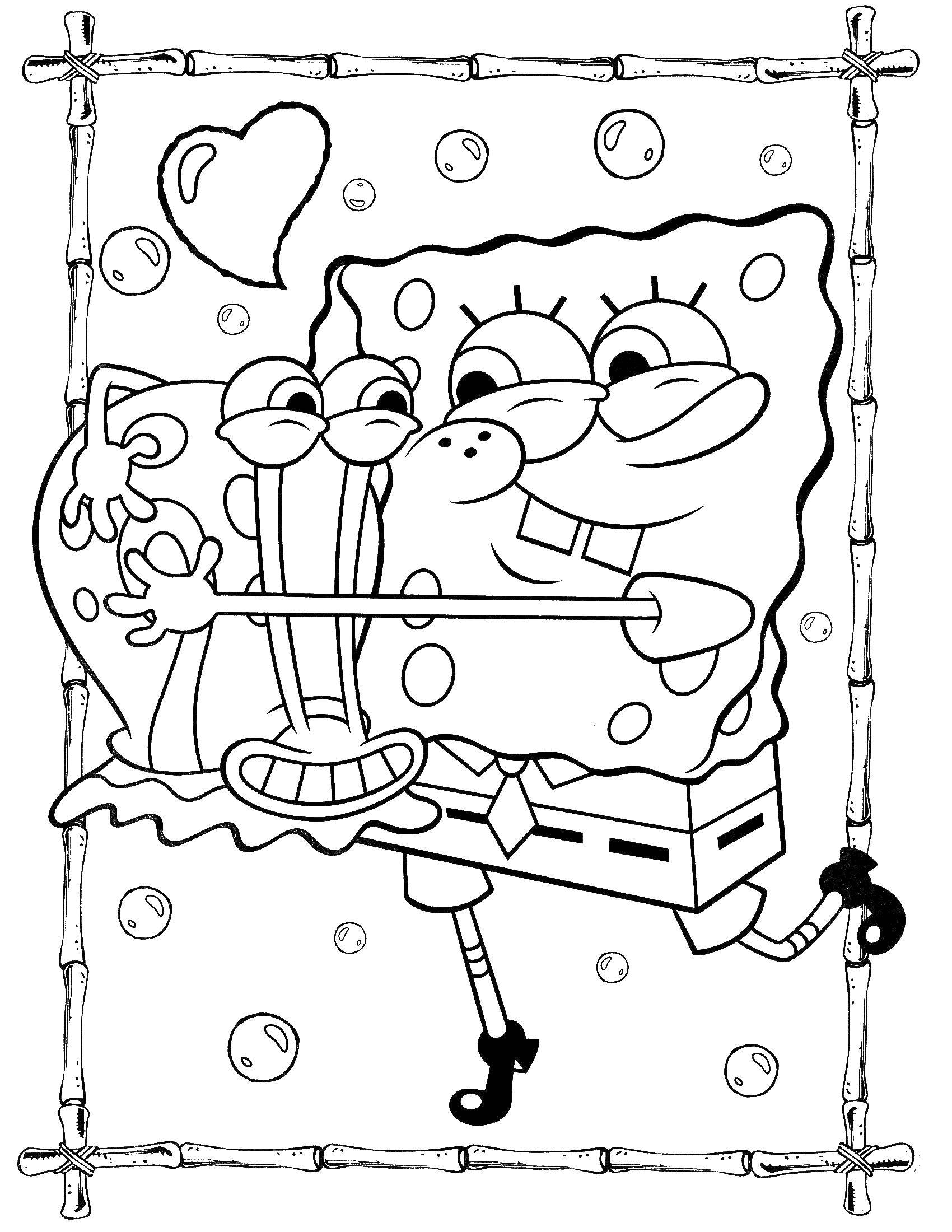 Online coloring pages coloring pagespongebob and gary spongebob coloring pages for kids