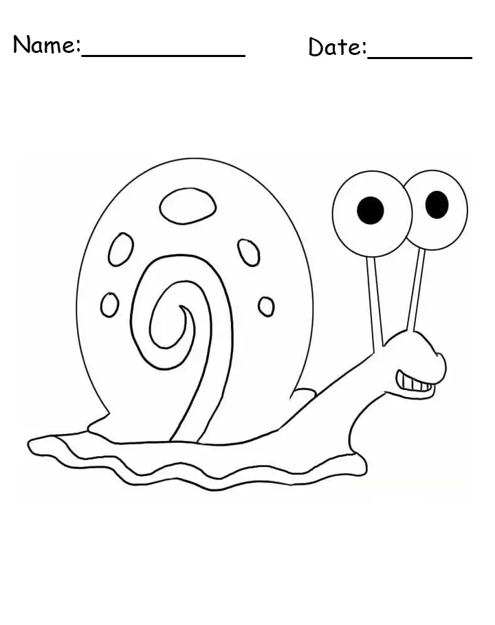 Gary the snail spongebob printable coloring pages