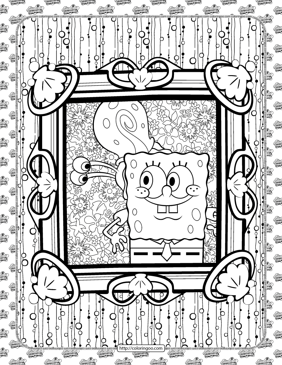 Spongebob and gary coloring page