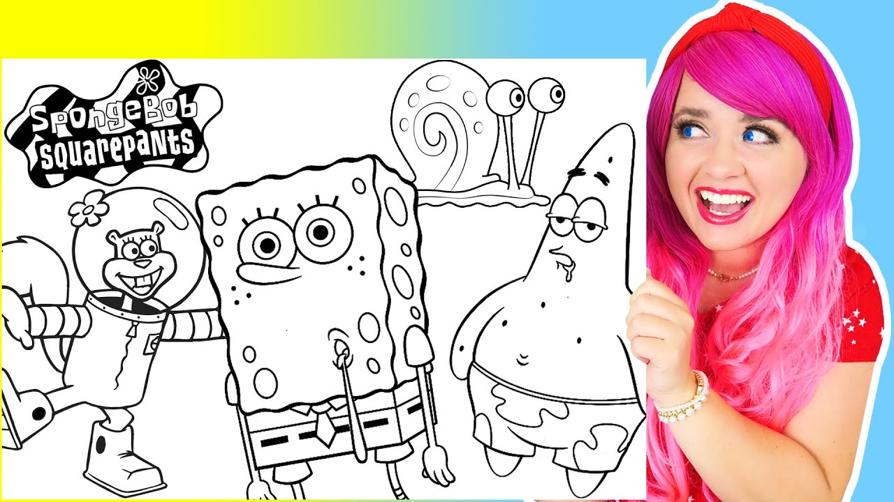 Coloring spongebob patrick gary sandy coloring pages prisacolor arkers crayola crayons