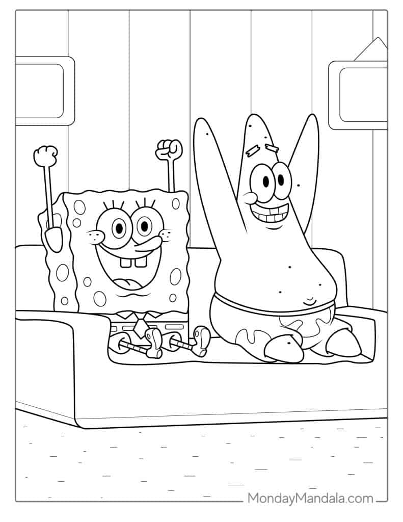 Spongebob coloring pages free pdf printables