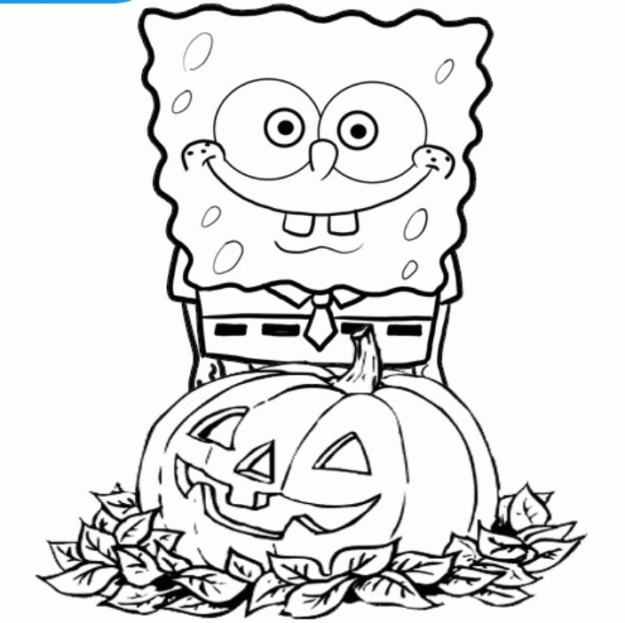 Spongebob halloween coloring pages printable for free download