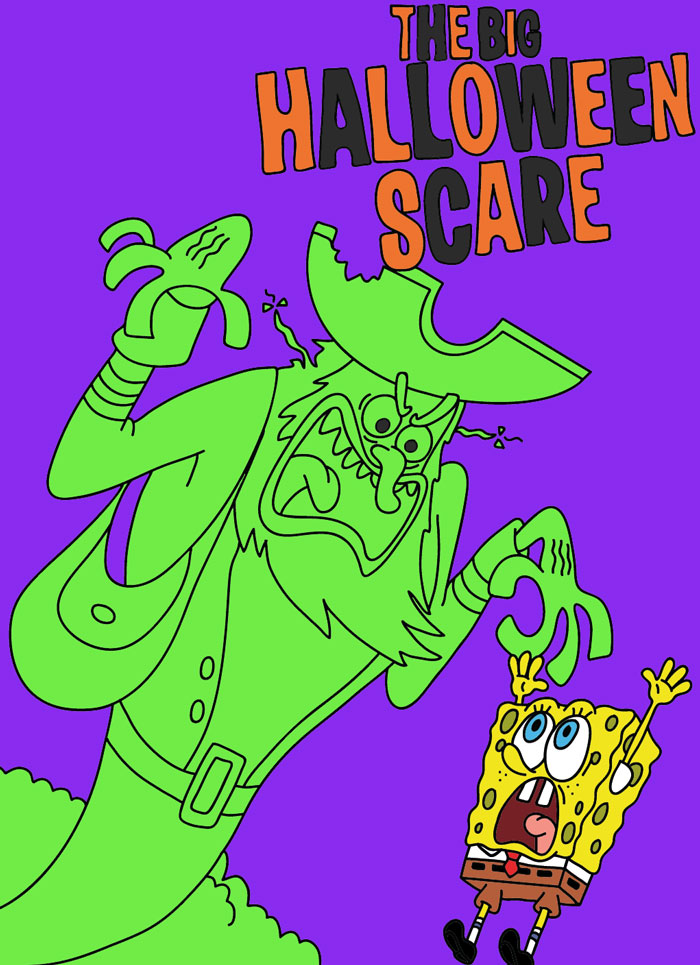 Spongebob halloween coloring page by tandp on