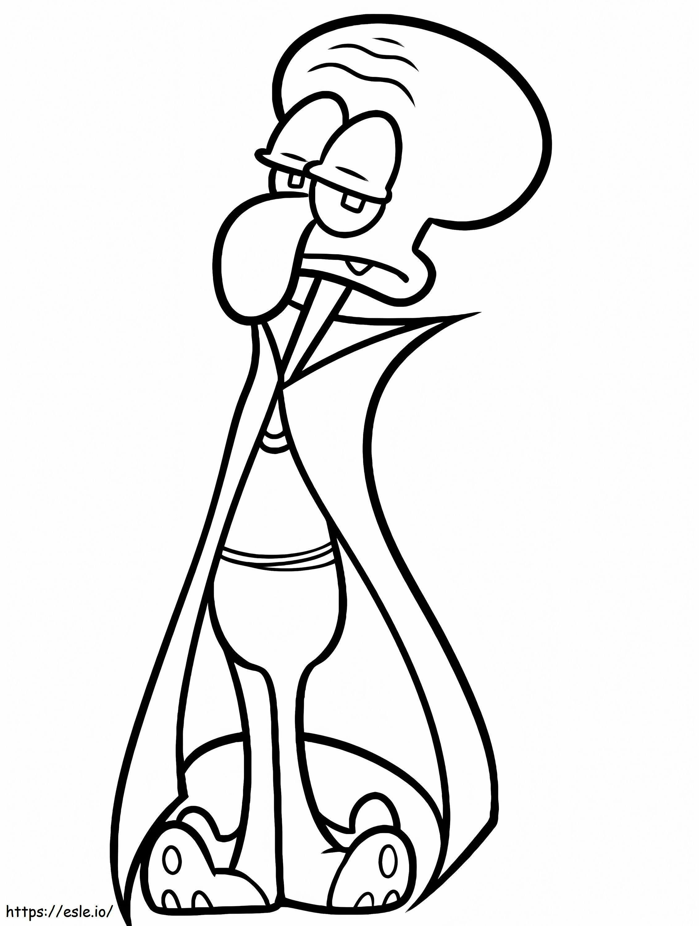 Squidward on halloween coloring page