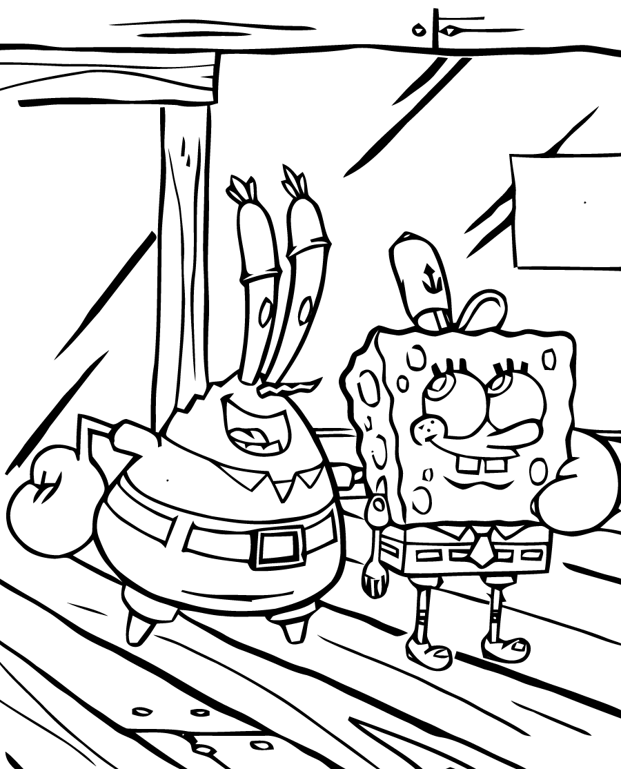 Free spongebob drawing to print and color