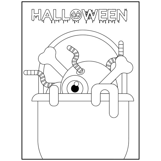 Premium vector halloween coloring pages for kids