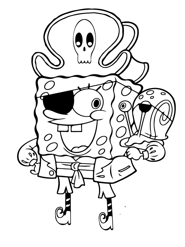 Spongebob halloween coloring pages