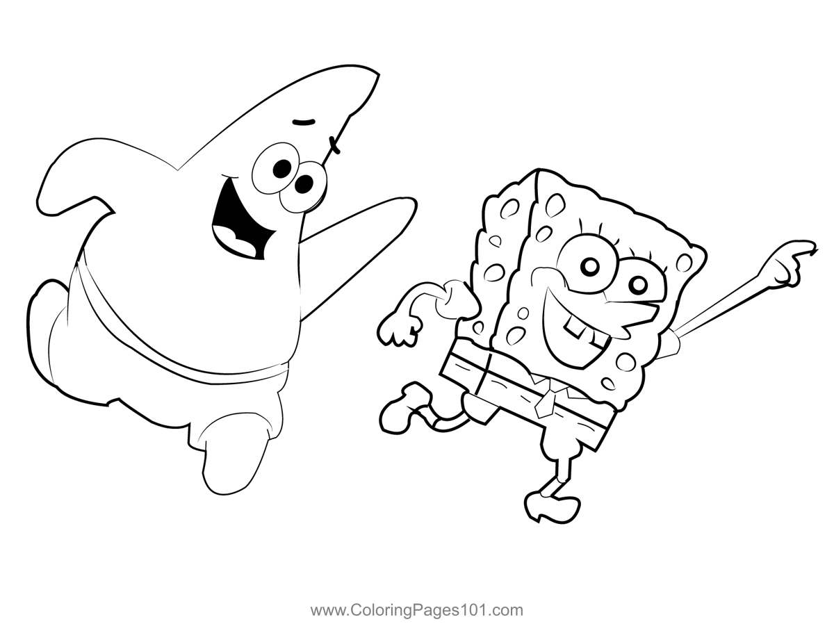 Sponge bob coloring page for kids