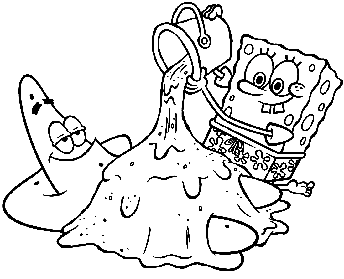 Spongebob and patrick coloring page