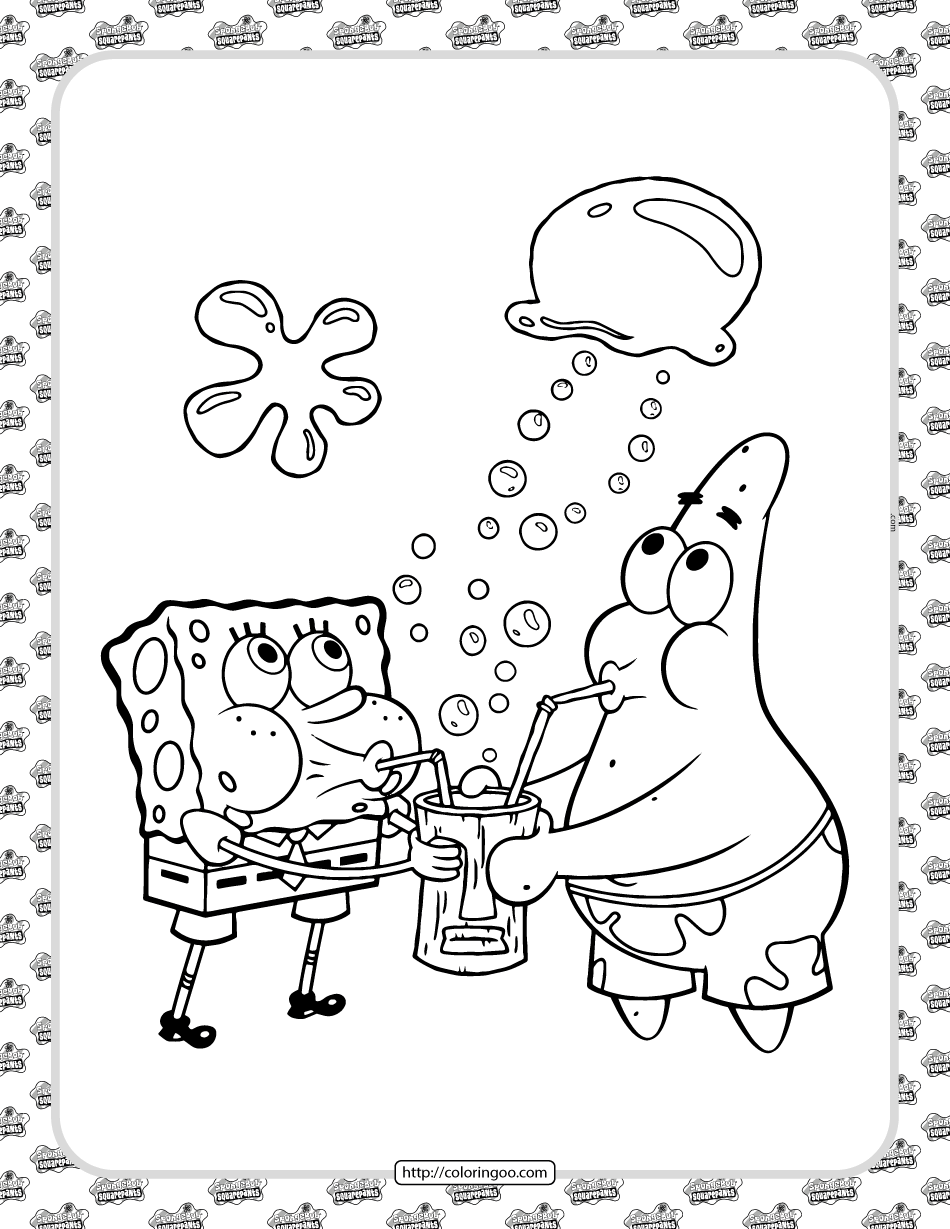 Spongebob and patrick coloring sheet