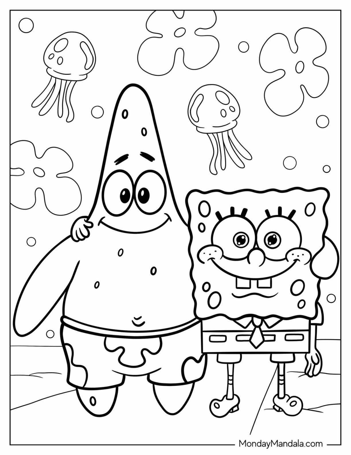 Patrick star coloring pages free pdf printables