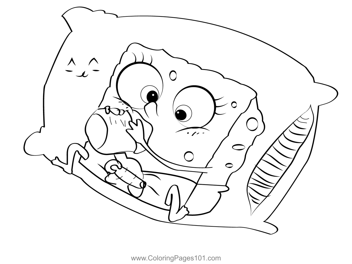 Baby spongebob coloring page for kids