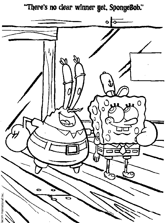 Spongebob squarepants and mr krabs coloring page