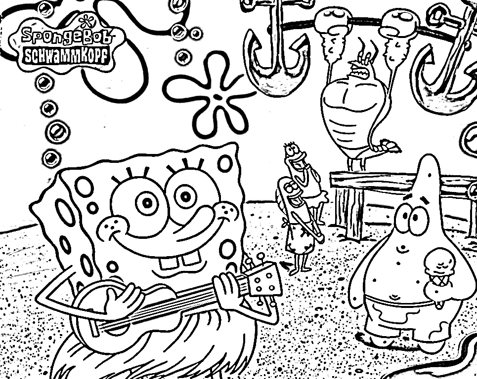 Free printable spongebob squarepants coloring pages for kids