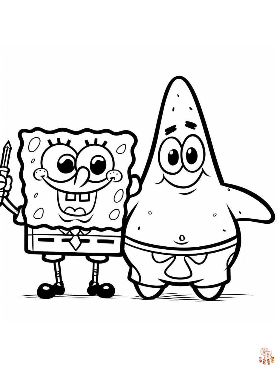 Spongebob coloring pages free printable and easy to color