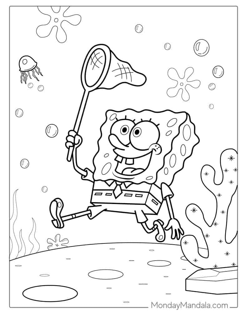 Spongebob coloring pages free pdf printables