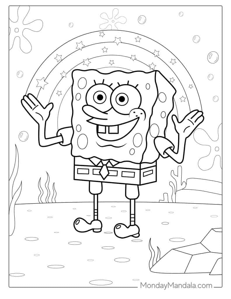 Spongebob coloring pages free pdf printables