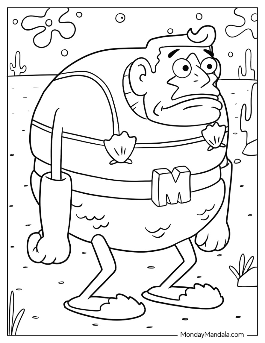 Spongebob coloring pages free pdf printables