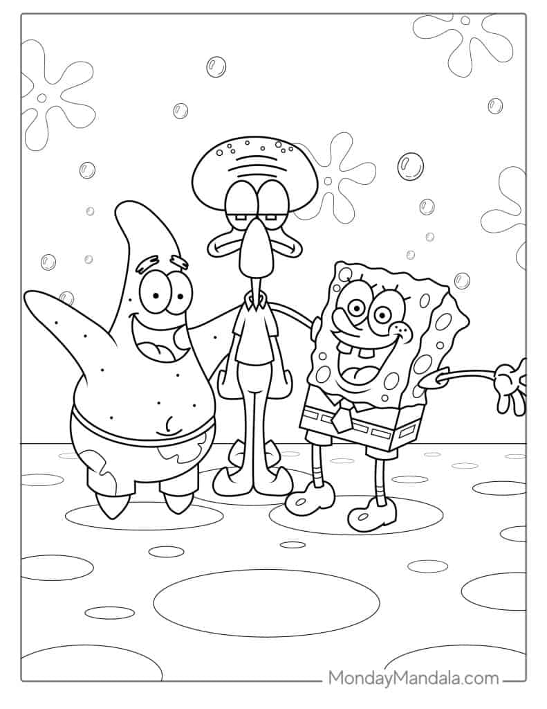 Spongebob coloring pages free pdf printables