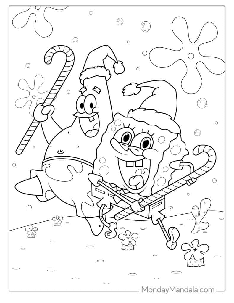 Spongebob coloring pages free pdf printables