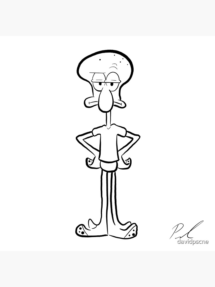 Squidward spongebob art board print for sale by davidpscne