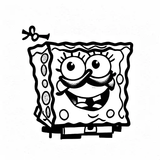 Minimalist spongebob tattoo idea