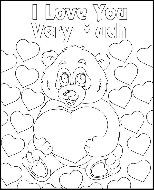 Printable coloring page i love you