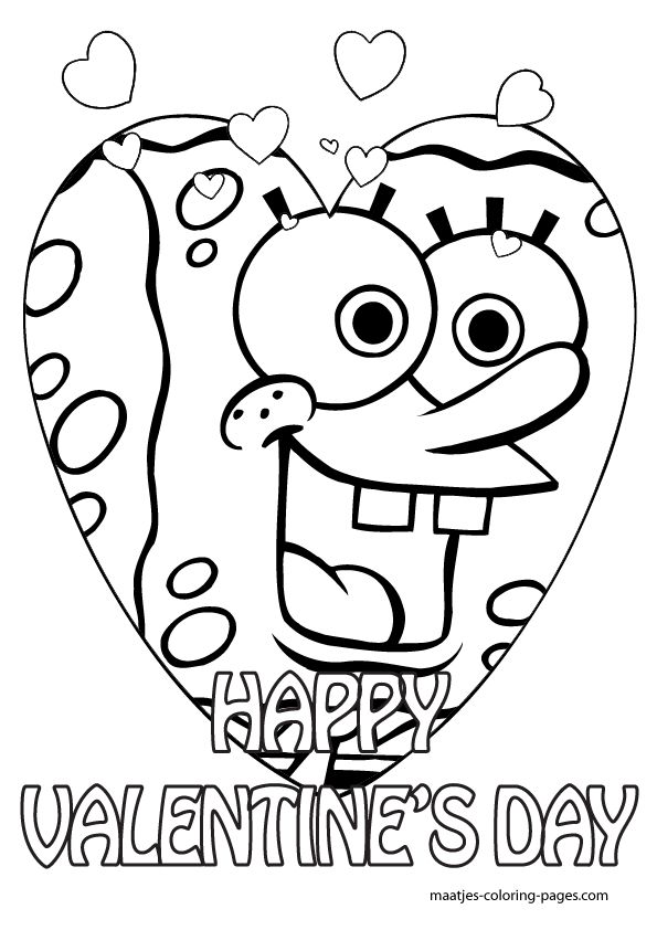 Spongebob valentines day coloring pages for kids printable valentines coloring pages valentine coloring valentine coloring pages