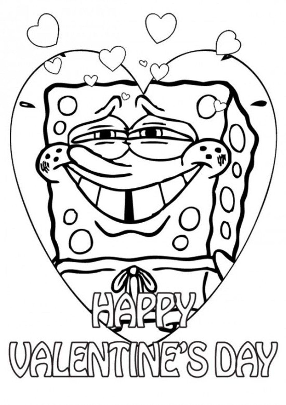 Spongebob valentine coloring page valentine coloring pages valentines day coloring page love coloring pages