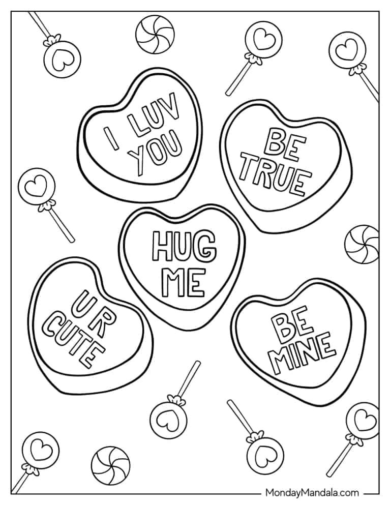 Candy coloring pages free pdf printables