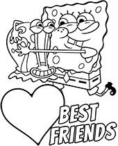 Spongebob eats hamburger coloring page