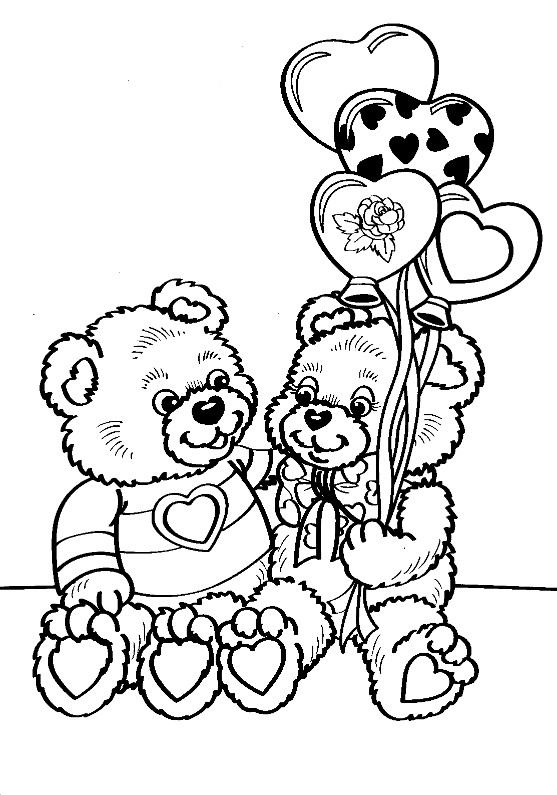 Valentine coloring pages