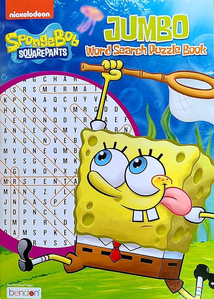 Spongebob jumbo word search puzzle book nickelodeon publishing books