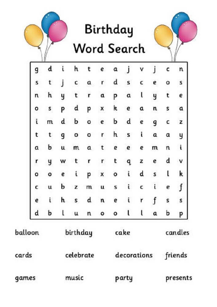 Word search for kids â printable pages