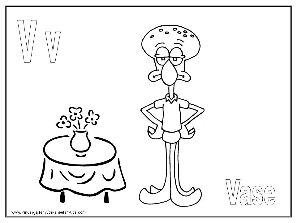 Spongebob alphabet coloring pages