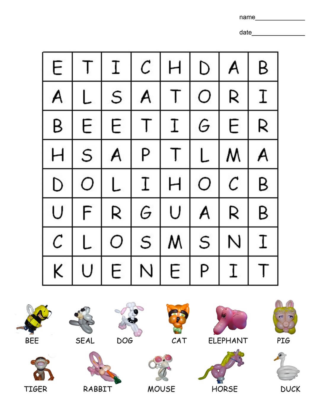 Word search for kids â printable pages