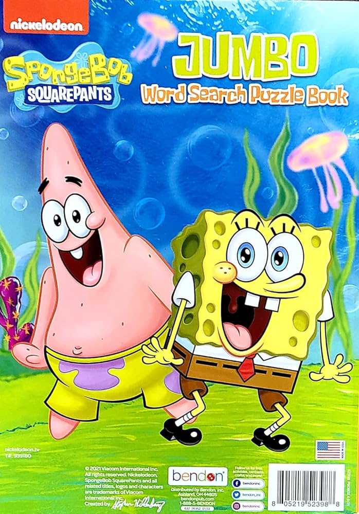 Spongebob jumbo word search puzzle book nickelodeon publishing books