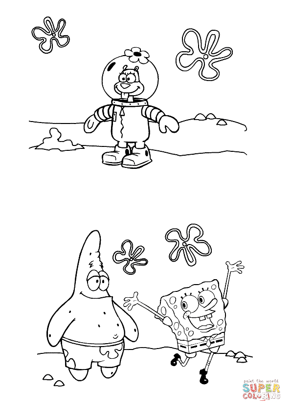 Happy sponge bob coloring page free printable coloring pages